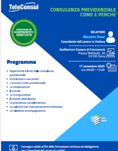 17 Novembre - Consulenza Previdenziale